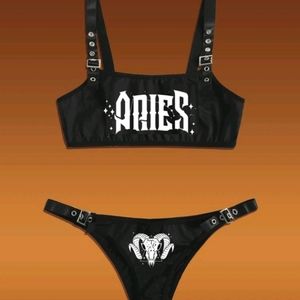 NEW "ARIES" BUCKLE LINGERIE SET